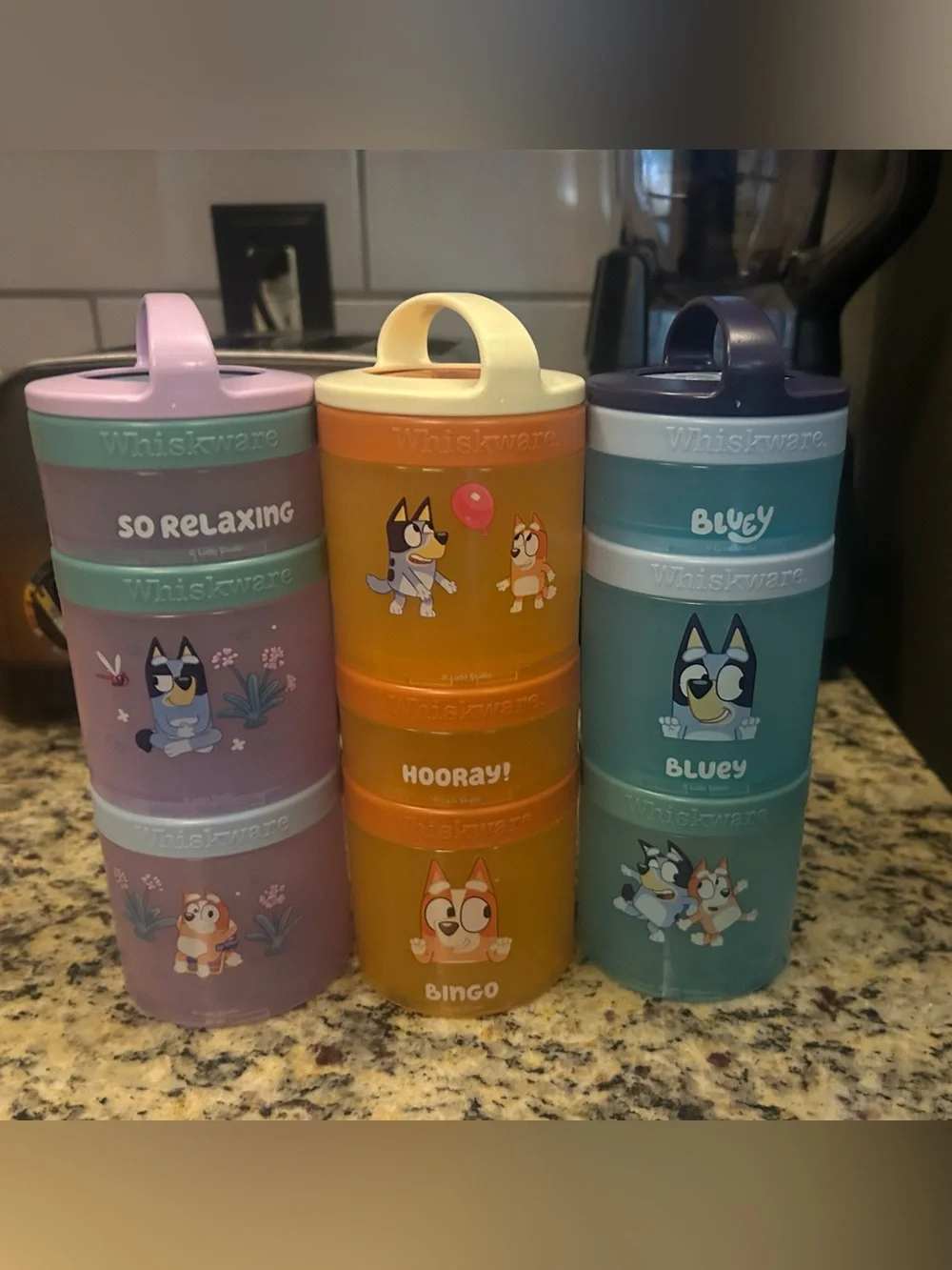 Whiskware Bluey Stackable Snack Containers - Set of 3